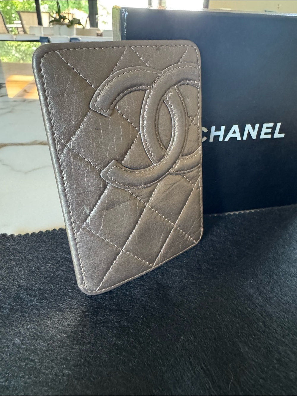 CHANEL Quilted Leather CC Card Holder